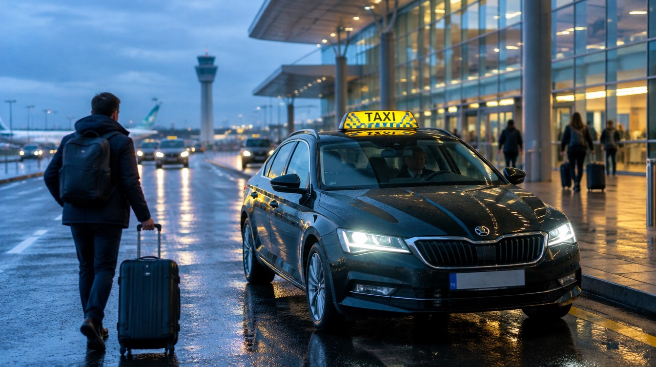 A taxi at Dublin Airport